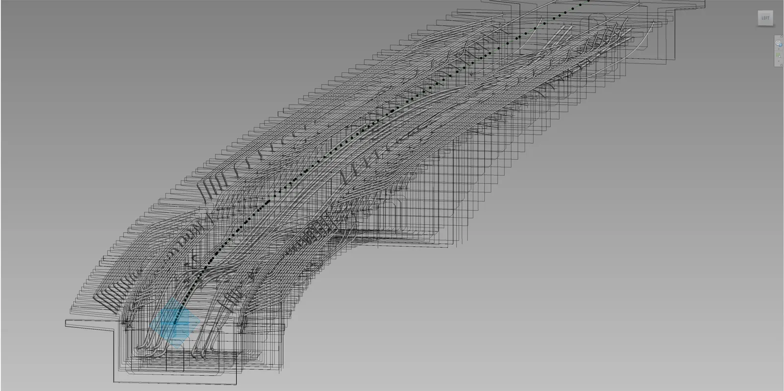 Prestressing tendon layout model of a bridge